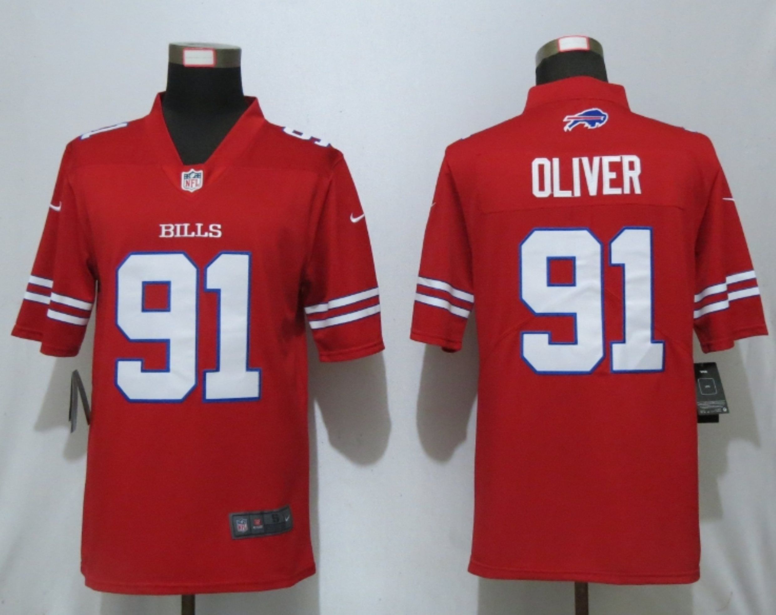Men Buffalo Bills #91 Oliver Navy Red Nike Color Rush Limited NFL Jerseys->buffalo bills->NFL Jersey